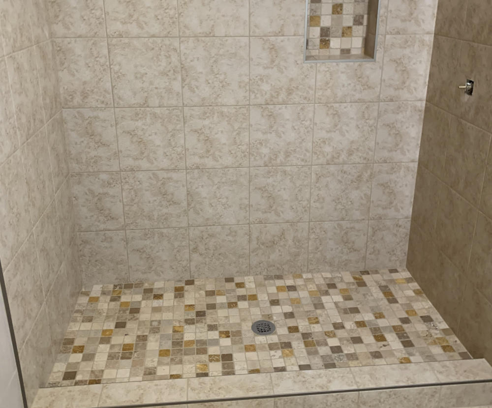 A remodeled interior with new finishes.